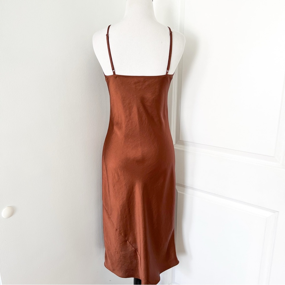 Aritzia Satin Slip Midi Dress in Brown - XS - Picture 3 of 4